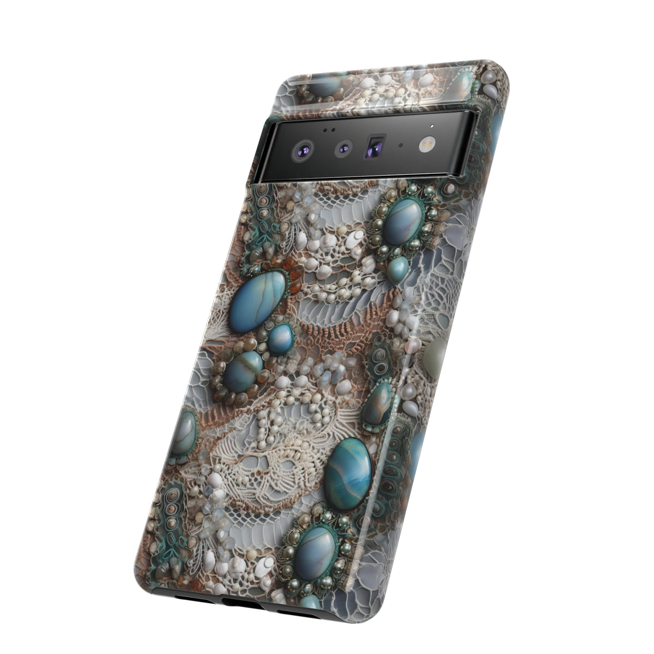 Boho Agate and Lace Tough Cases for Google Pixel 6 and Google Pixel 6 Pro