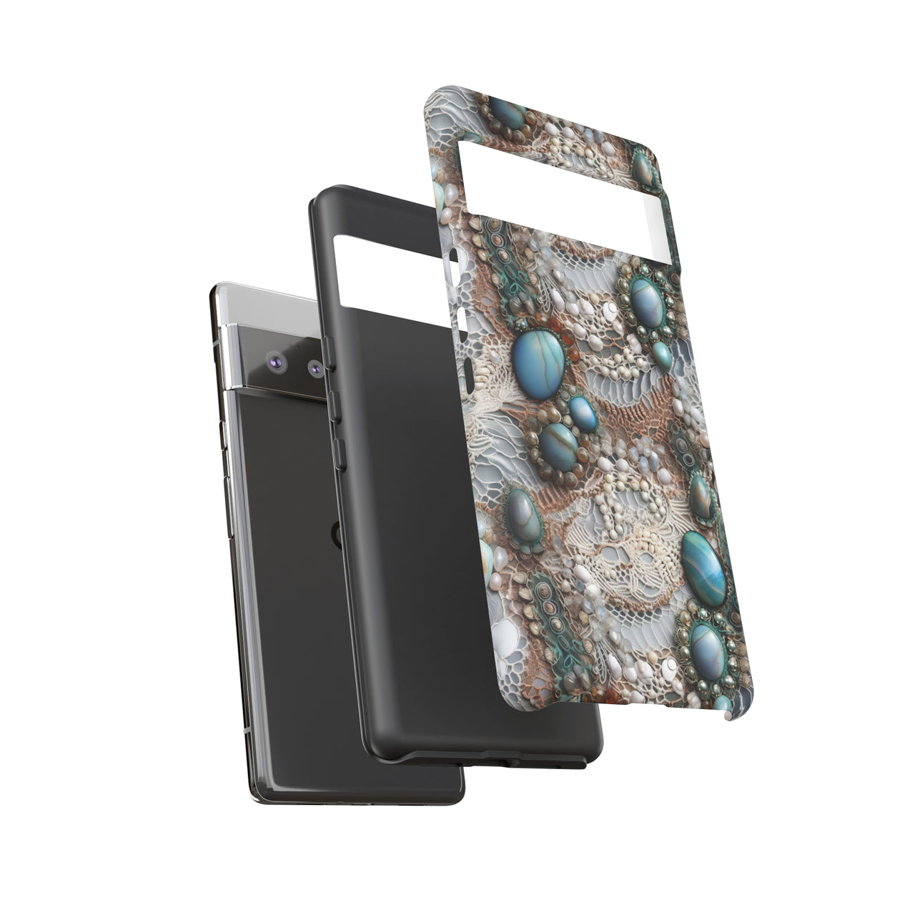 Boho Agate and Lace Tough Cases for Google Pixel 6 and Google Pixel 6 Pro