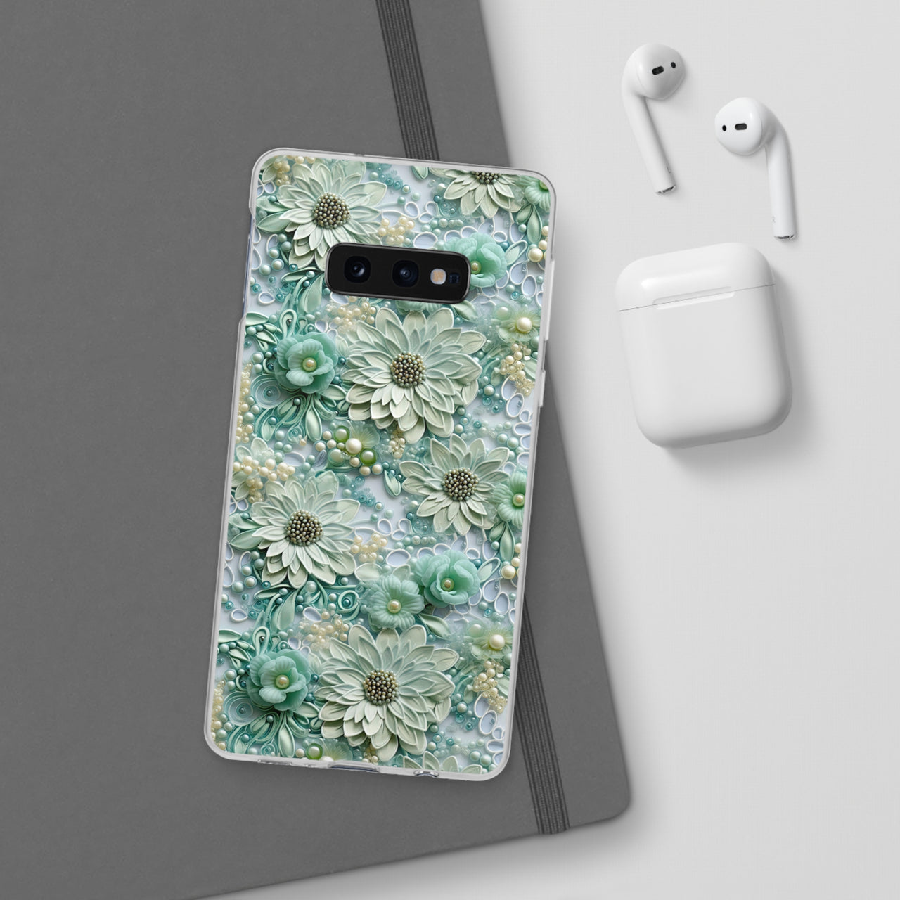 Teal Petals - Flexi Cases for Samsung Galaxy S10, Samsung Galaxy S10E, & Samsung Galaxy S10 Plus