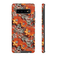 Thumbnail for Orange Petals in Silver Tapestry Tough Case for Samsung Galaxy S10, Samsung Galaxy S10E, and Samsung Galaxy S10 Plus