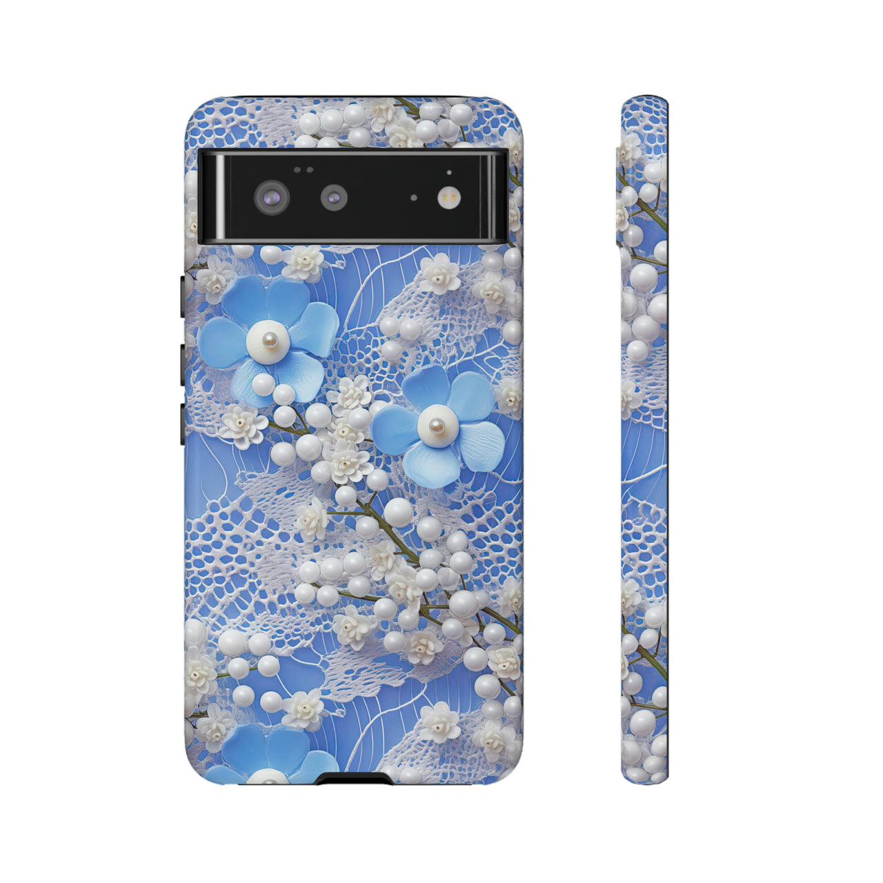 Pearls and Lace on Baby Blue - Tough Case for Google Pixel 6 and Google Pixel 6 Pro