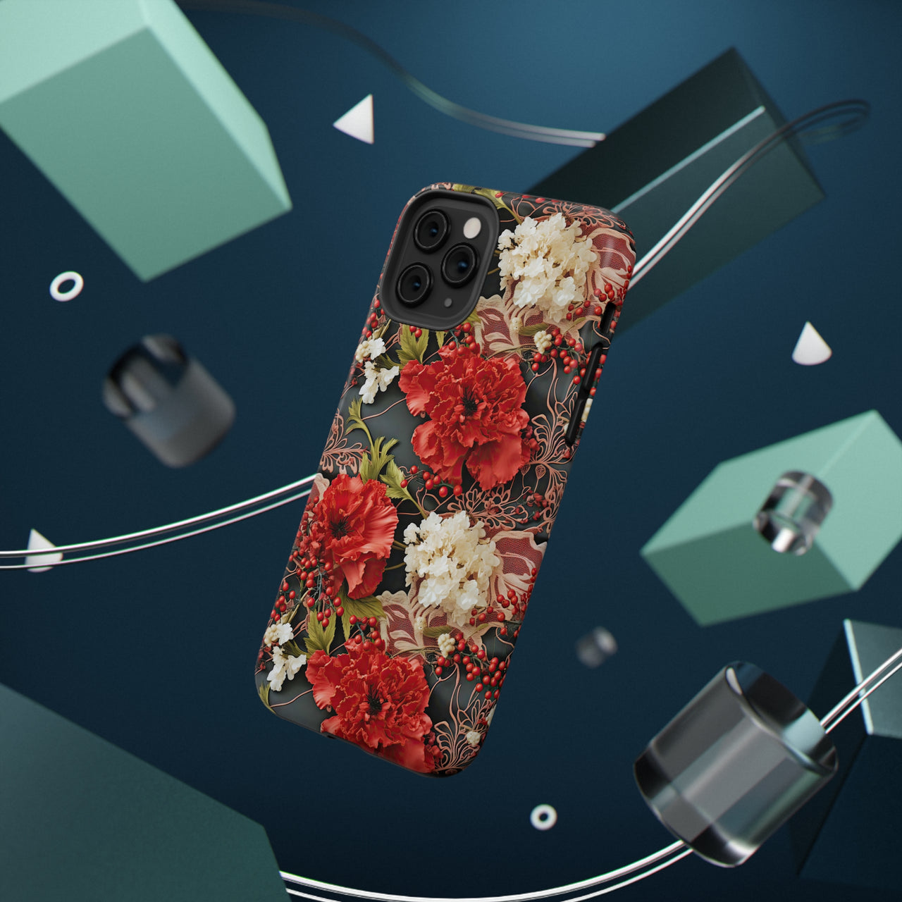 Carnation for January Birthday -  Impact-Resistant Cases for iPhone 11, iPhone 11 Pro, and iPhone 11 Pro Max. Supports Wireless Charging.