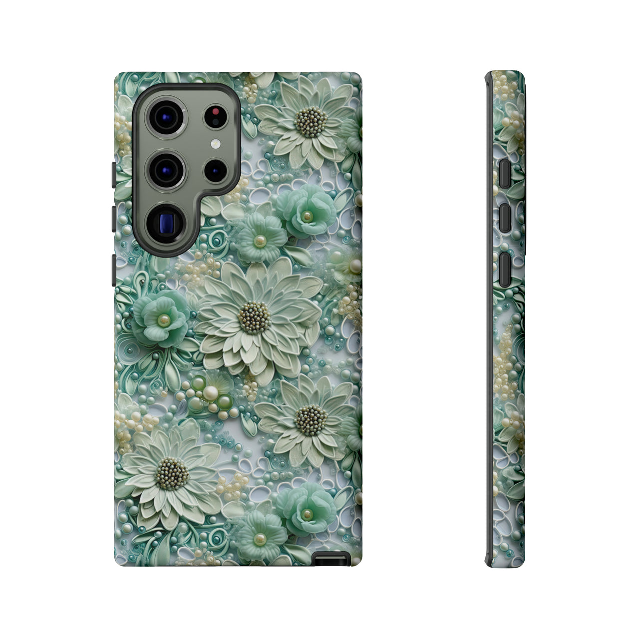 Teal Petals - Tough Case for Samsung Galaxy S23, Samsung Galaxy S23 Plus, and Samsung Galaxy S23 Ultra