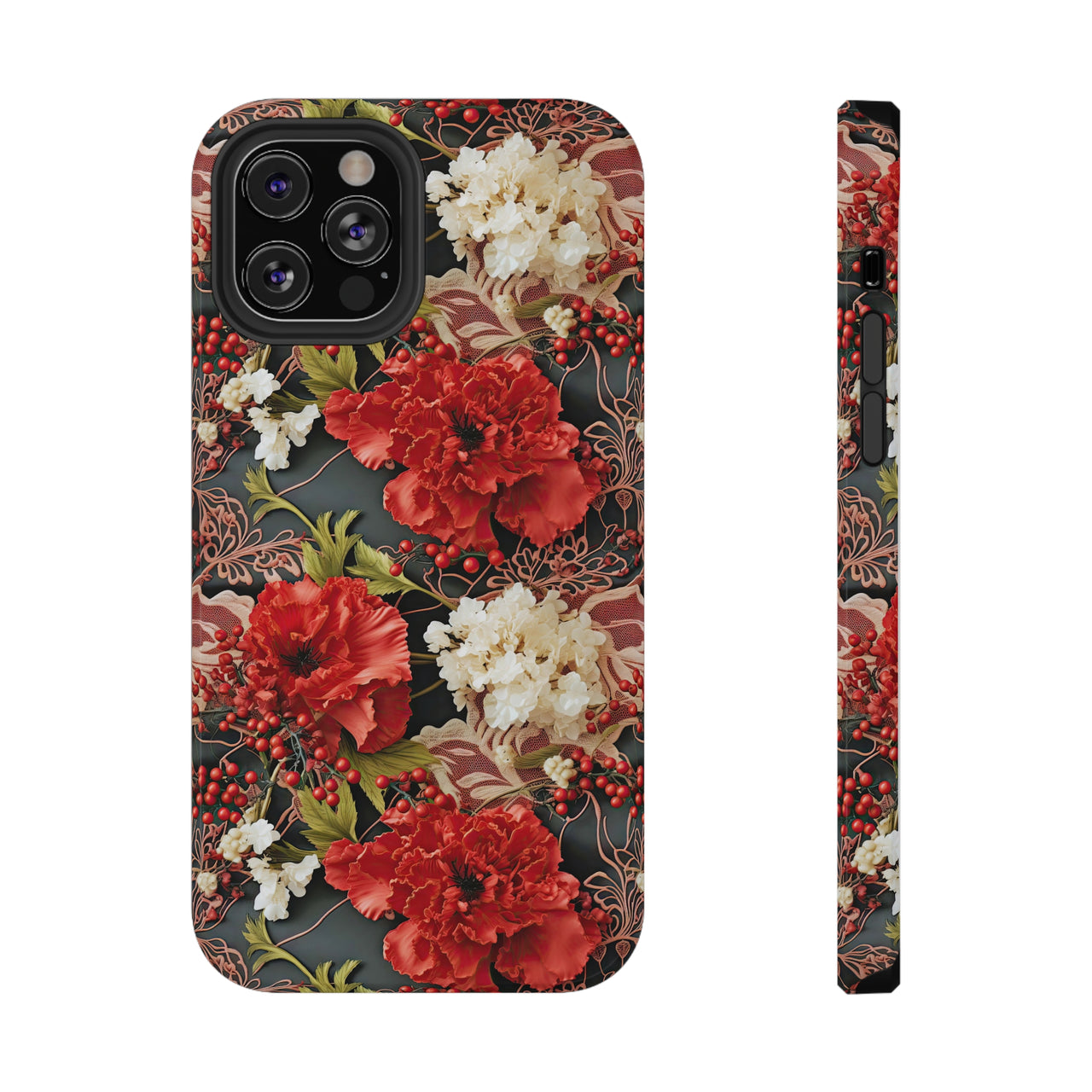 Carnation for January Birthday - Impact-Resistant Case for iPhone 12, iPhone 12 Mini, iPhone 12 Pro, and iPhone 12 Pro Max. Supports Wireless Charging.