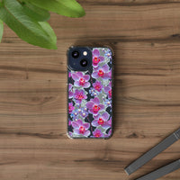 Thumbnail for *Clear Case* Fuchsia Orchid - iPhone 13, iPhone 13 Mini, iPhone 13 Pro, iPhone 13 Pro Max - Supports Wireless Charging