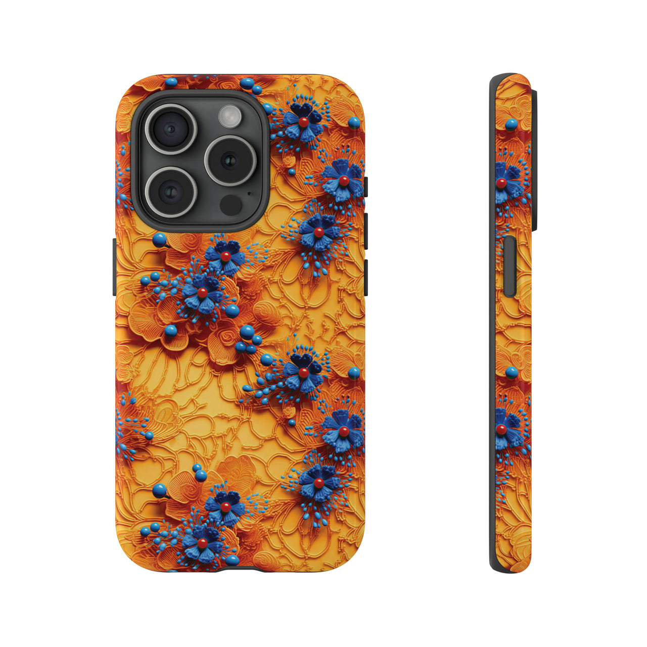 Royal Ryukyu Blossoms - Tough Case for iPhone 15, iPhone 15 Pro, iPhone 15 Plus, and iPhone 15 Pro Max