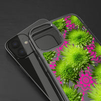 Thumbnail for *Clear Case* Green Mums and Lace - iPhone 12, iPhone 12 Mini, iPhone 12 Pro, iPhone 12 Pro Max - Supports Wireless Charging