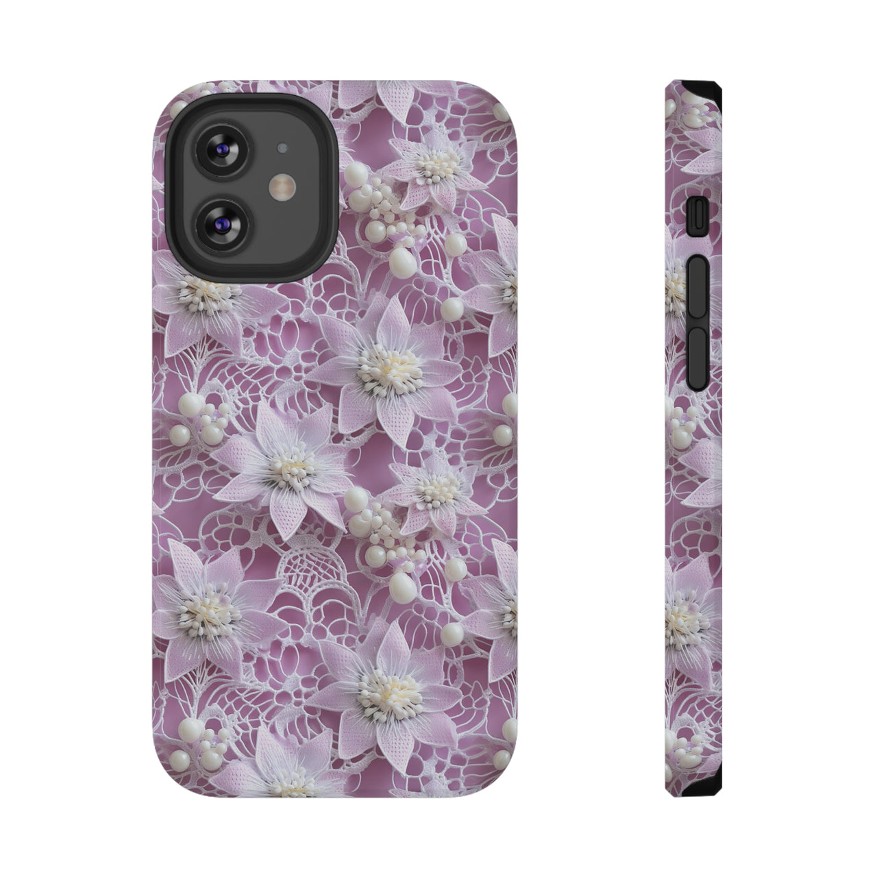 Coquette Clematis Impact-Resistant Case for iPhone 12, iPhone 12 Mini, iPhone 12 Pro, and iPhone 12 Pro Max. Supports Wireless Charging.