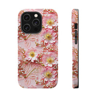 Thumbnail for Gold-Kissed Flowers on Pink Lace - MagSafe Tough Case for iPhone 14, iPhone 14 Pro, iPhone 14 Plus, and iPhone 14 Pro Max