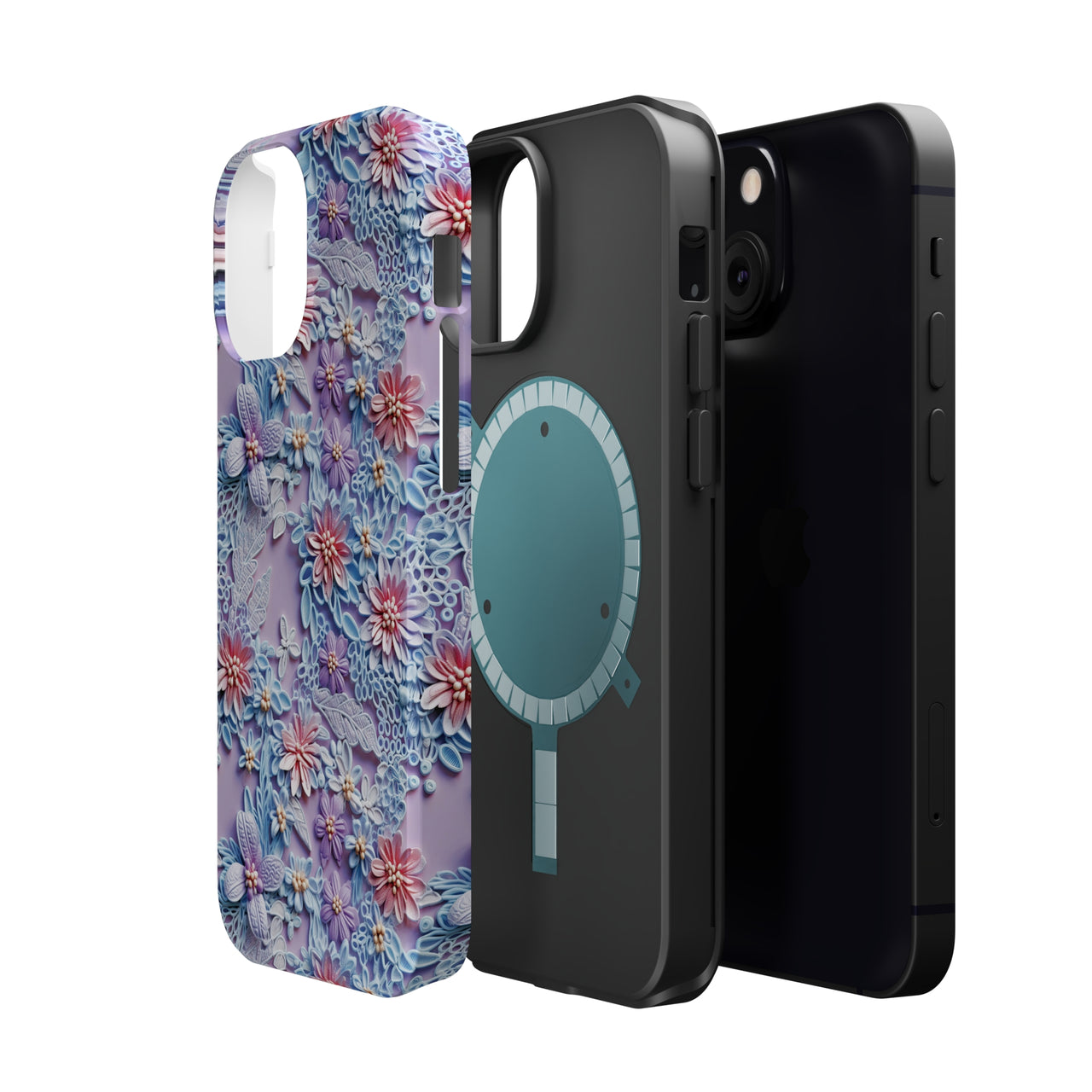 Cotton Candy Meadow - MagSafe Tough Cases for iPhone 13, iPhone 13 Mini, iPhone 13 Pro, and iPhone 13 Pro Max.