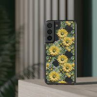 Thumbnail for *Clear Case* Whimsical Sunflowers - Samsung Galaxy S22, Samsung Galaxy S22 Plus, Samsung Galaxy S22 Ultra - Supports Wireless Charging