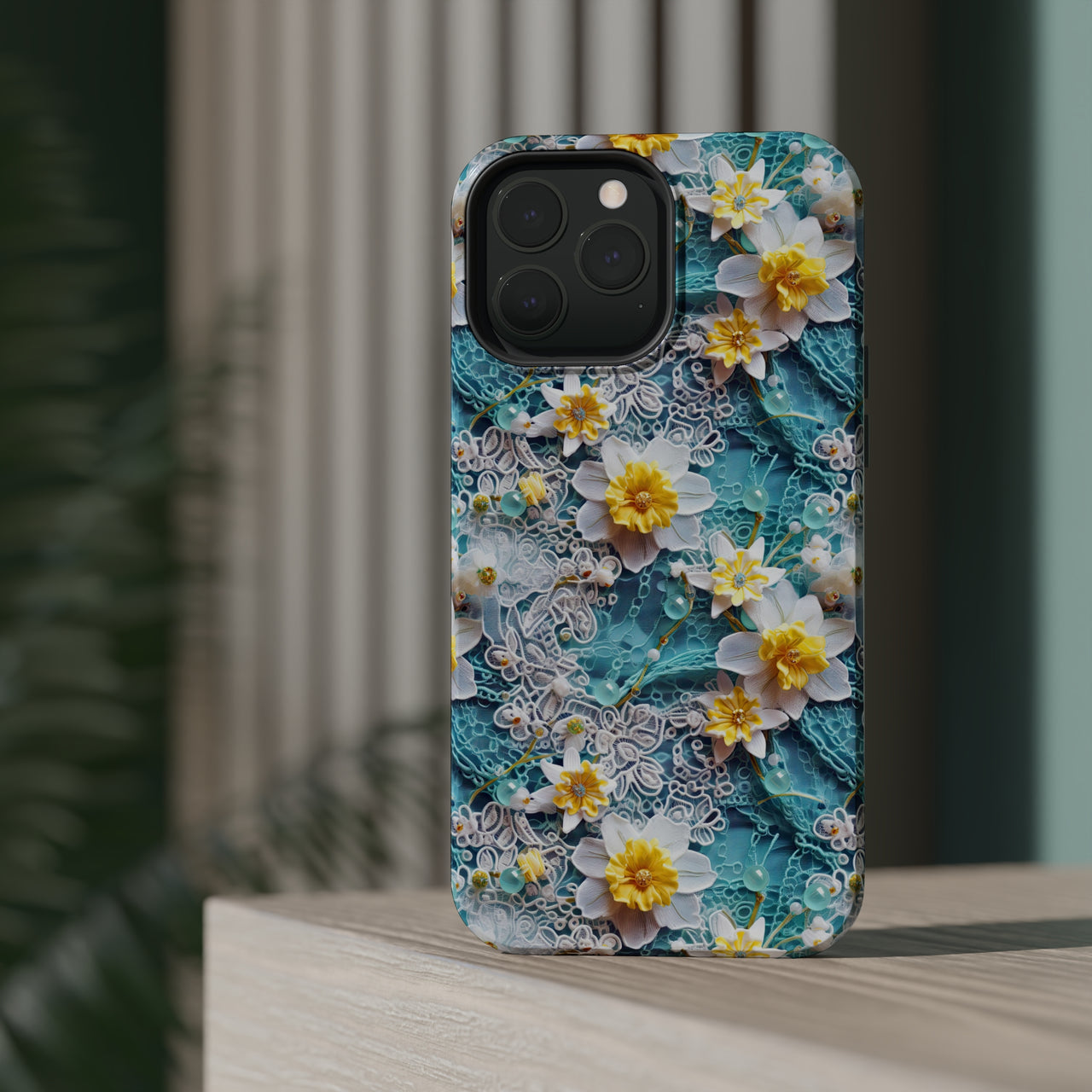 Daffodil for March Birthday - MagSafe Tough Cases for iPhone 13, iPhone 13 Mini, iPhone 13 Pro, and iPhone 13 Pro Max.