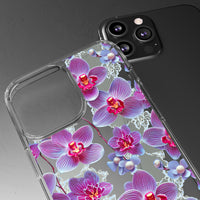 Thumbnail for *Clear Case* Fuchsia Orchid - iPhone 13, iPhone 13 Mini, iPhone 13 Pro, iPhone 13 Pro Max - Supports Wireless Charging