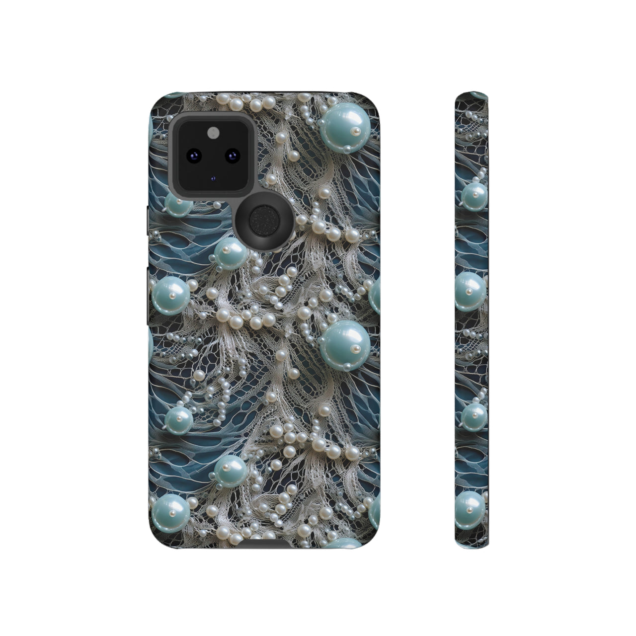 Sea Foam Lace and Pearls Tough Case for Google Pixel 5 5G