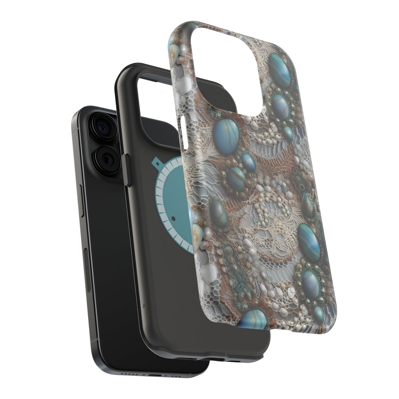 Boho Agate and Lace - MagSafe Tough Case for iPhone 15, iPhone 15 Pro, iPhone 15 Plus, & iPhone 15 Pro Max