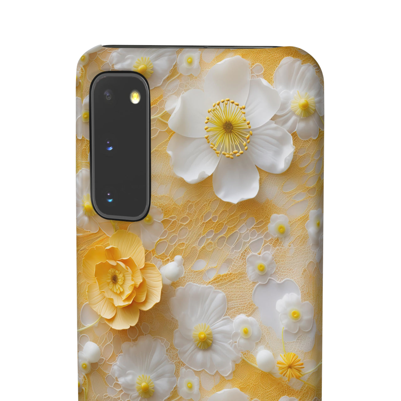 Yellow Floral - Snap Case for Samsung Galaxy S20, Samsung Galaxy S20+, Samsung Galaxy S20 Ultra, & Samsung Galaxy S20 FE