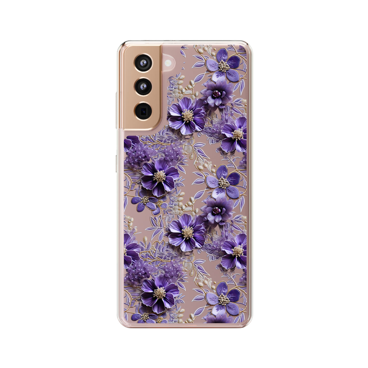 *Clear Case* Violet Meadow - Samsung Galaxy S21, Samsung Galaxy S21 Plus, Samsung Galaxy S21 Ultra - Supports Wireless Charging