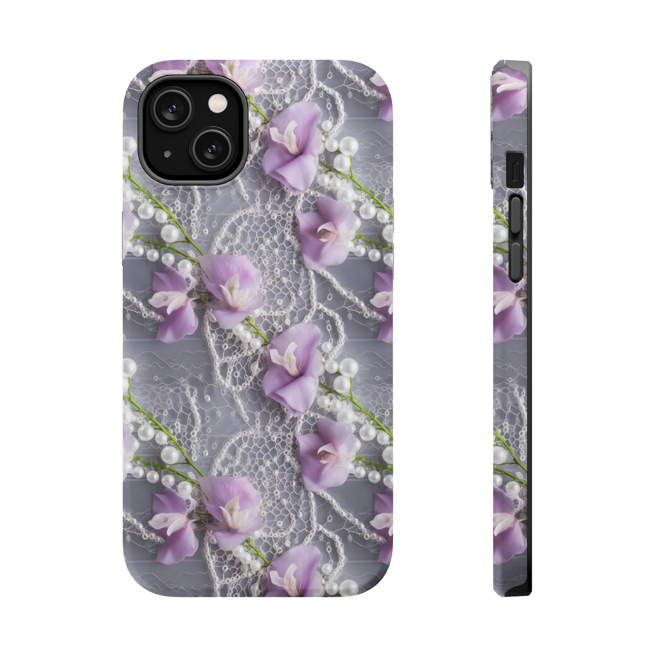 Purple Sweet Pea MagSafe Tough Cases for iPhone 14, iPhone 14 Pro, iPhone 14 Plus, and iPhone 14 Pro Max