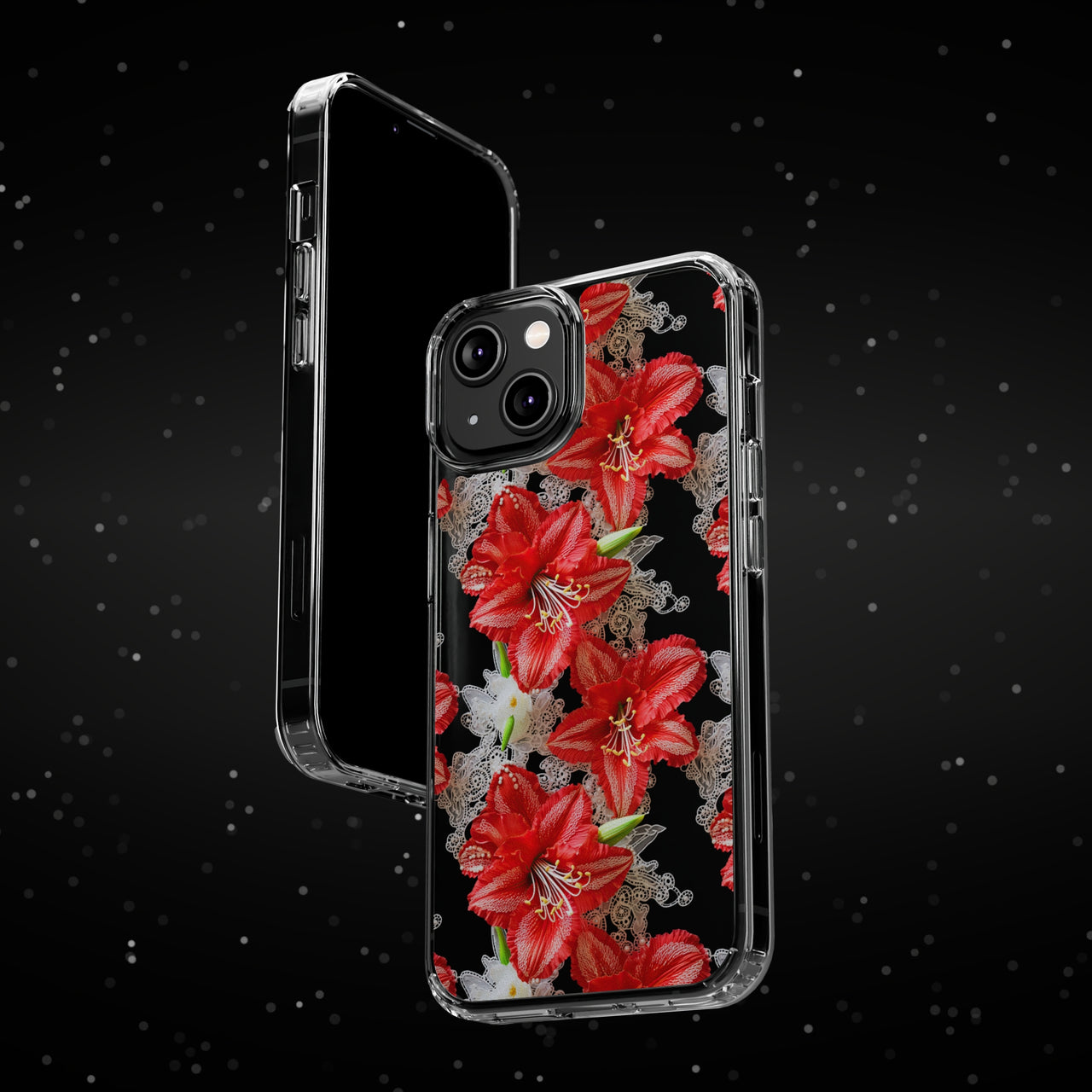 *Clear Case* Enchanting Amaryllis - iPhone 14, iPhone 14 Pro, iPhone 14 Plus, iPhone 14 Pro Max - Supports Wireless Charging