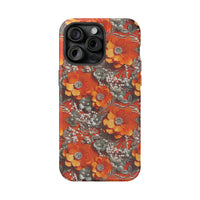 Thumbnail for Orange Petals in Silver Tapestry - MagSafe Tough Case for iPhone 15, iPhone 15 Pro, iPhone 15 Plus, & iPhone 15 Pro Max