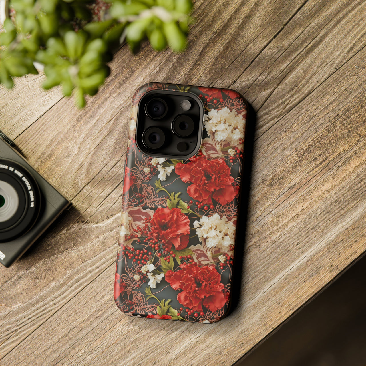 Carnation for January Birthday - MagSafe Tough Case for iPhone 15, iPhone 15 Pro, iPhone 15 Plus, & iPhone 15 Pro Max