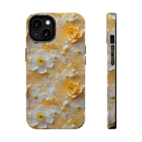 Thumbnail for Yellow Floral MagSafe Tough Cases for iPhone 13, iPhone 13 Mini, iPhone 13 Pro, and iPhone 13 Pro Max.