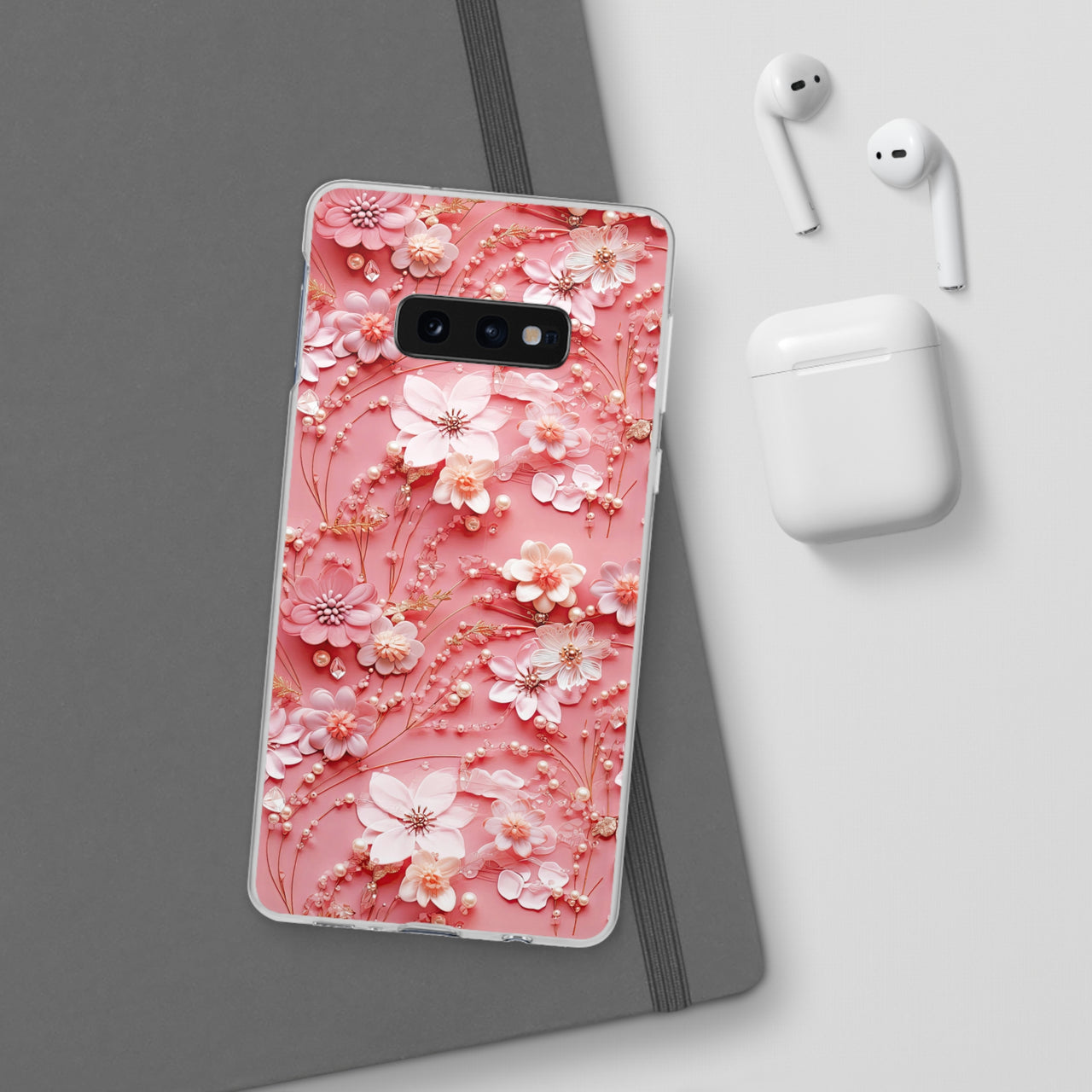 Floral Champagne Toast - Flexi Cases for Samsung Galaxy S10, Samsung Galaxy S10E, & Samsung Galaxy S10 Plus