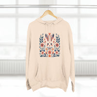 Thumbnail for Folk Art Rabbit Three-Panel Fleece Hoodie