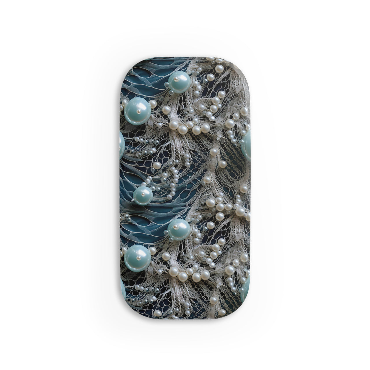 Sea Foam Lace and Pearls Phone Click-On Grip