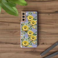 Thumbnail for *Clear Case* Whimsical Sunflowers - Samsung Galaxy S21, Samsung Galaxy S21 Plus, Samsung Galaxy S21 Ultra - Supports Wireless Charging