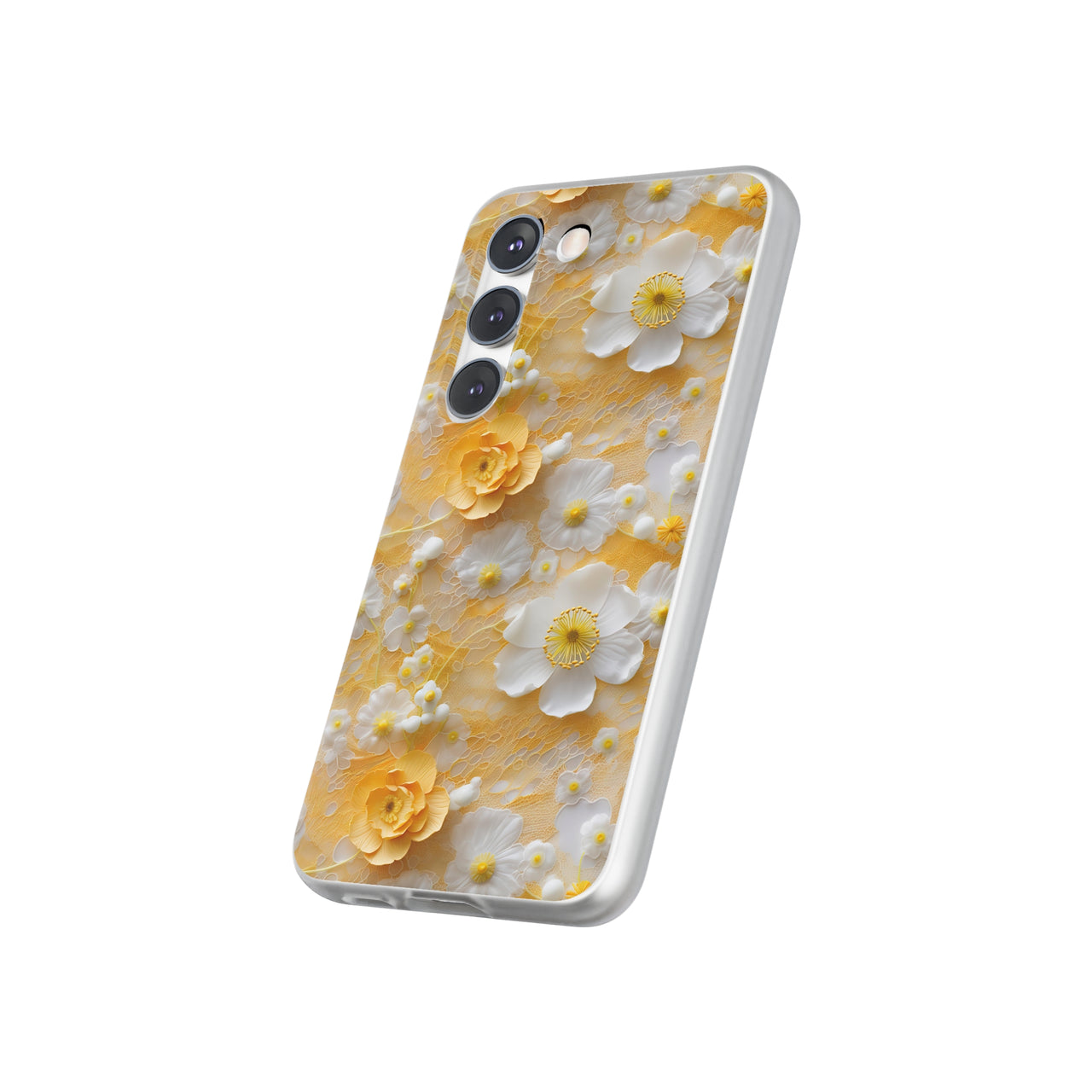 Yellow Floral - Flexi Cases for Samsung Galaxy S23, Samsung Galaxy S23 Plus, and Samsung Galaxy S23 Ultra