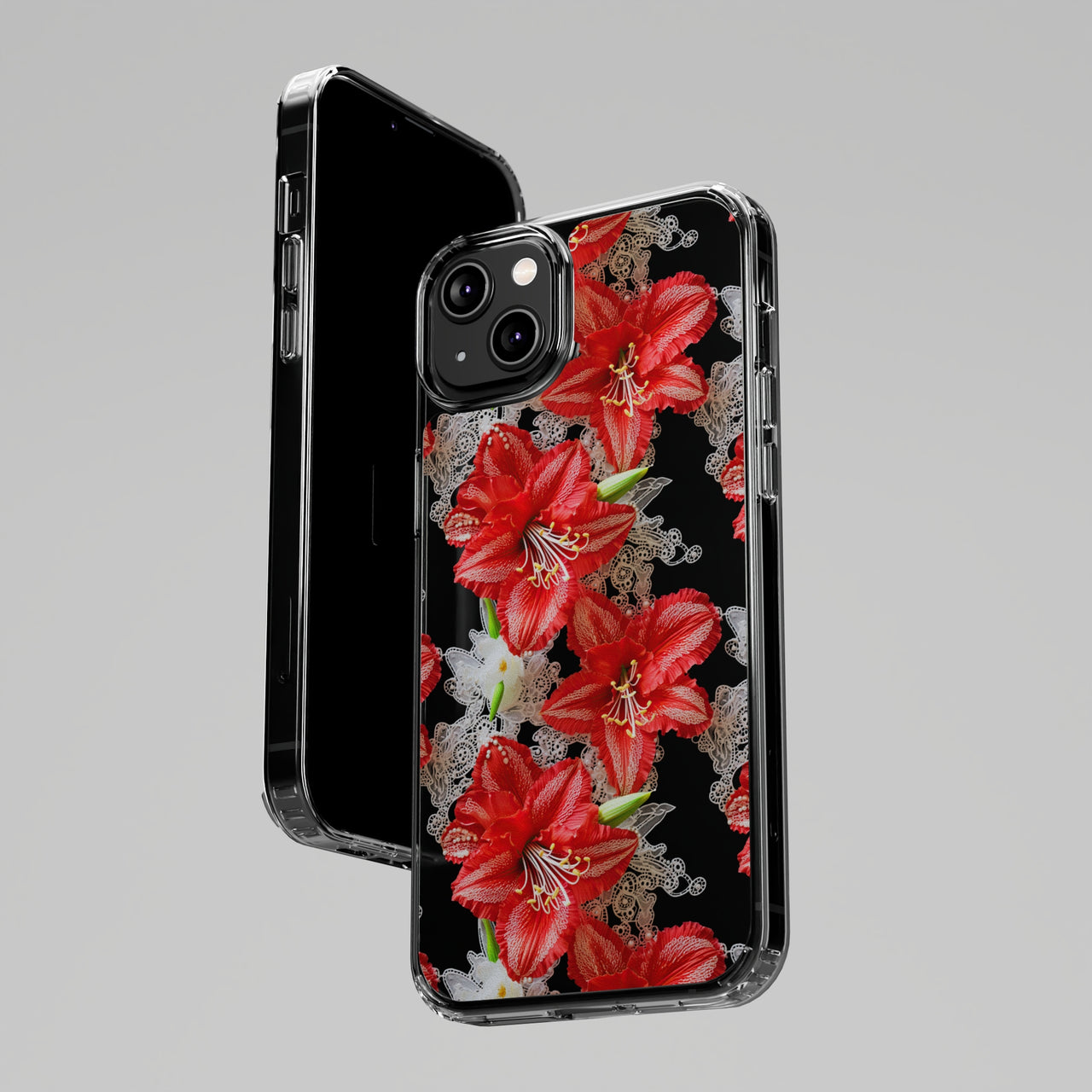 *Clear Case* Enchanting Amaryllis - iPhone 14, iPhone 14 Pro, iPhone 14 Plus, iPhone 14 Pro Max - Supports Wireless Charging