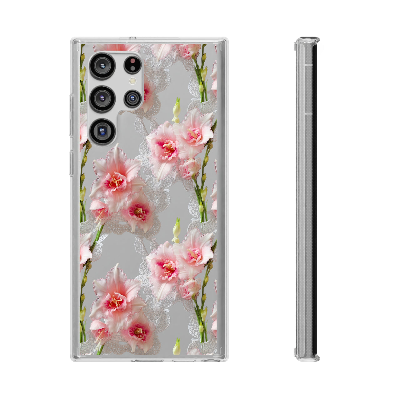 *Clear Case* Gladioli Garden - Samsung Galaxy S22, Samsung Galaxy S22 Plus, Samsung Galaxy S22 Ultra - Supports Wireless Charging