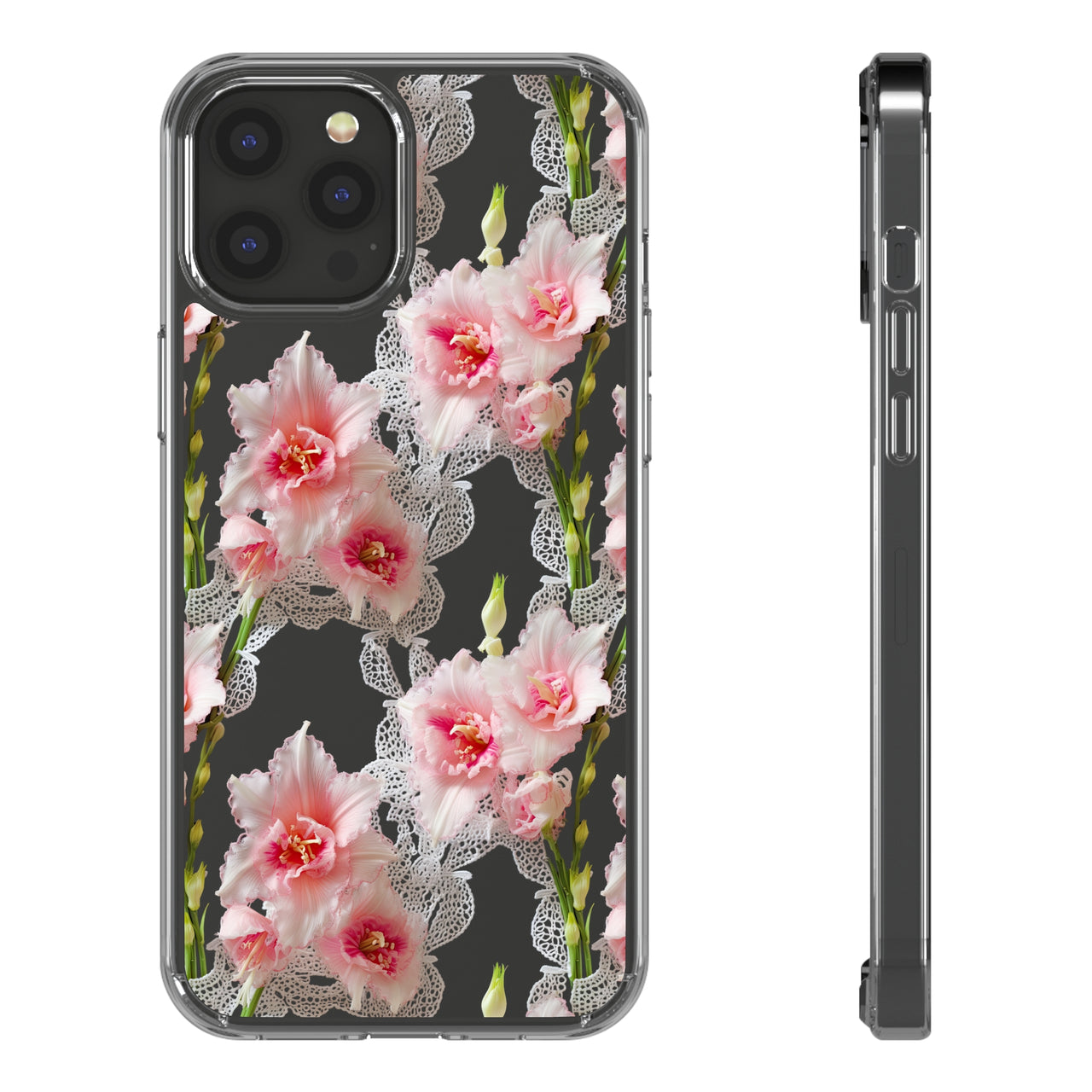 *Clear Case* Gladioli Garden - iPhone 12, iPhone 12 Mini, iPhone 12 Pro, iPhone 12 Pro Max - Supports Wireless Charging