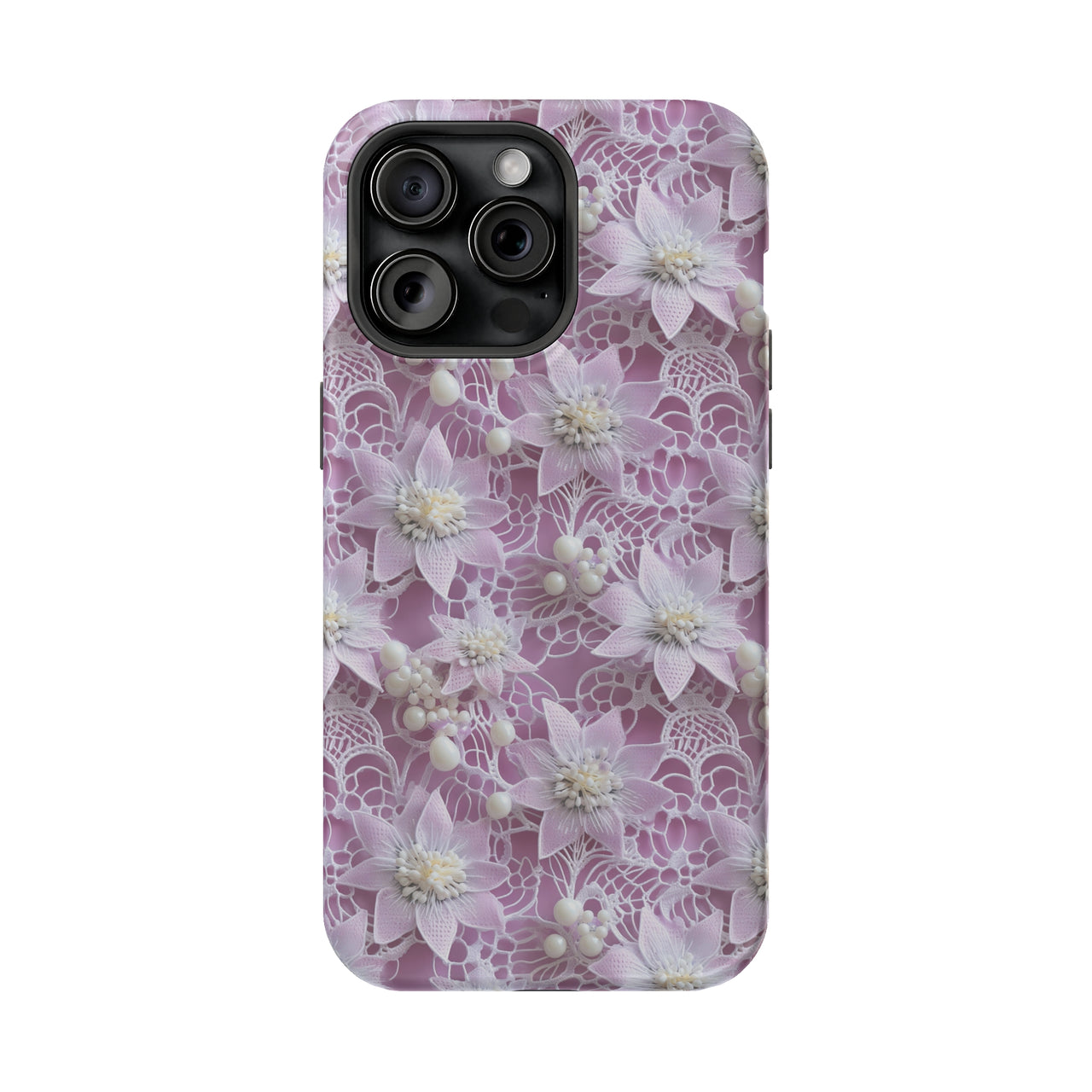 Pink Coquette Clematis - MagSafe Tough Case for iPhone 15, iPhone 15 Pro, iPhone 15 Plus, & iPhone 15 Pro Max