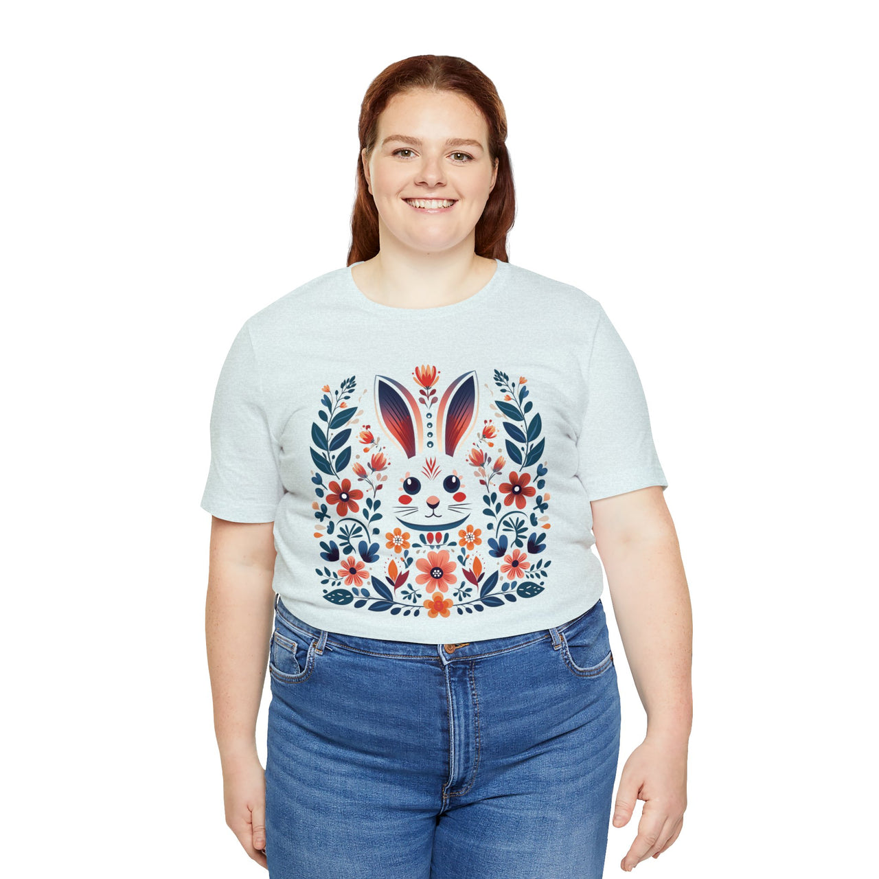 Folk Art Rabbit Unisex Jersey Short Sleeve Tee