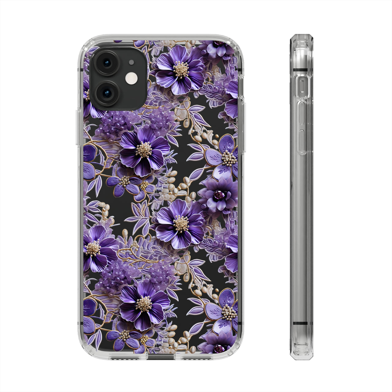 *Clear Case* Violet Meadow - iPhone 11, iPhone 11 Pro, iPhone 11 Pro Max - Supports Wireless Charging