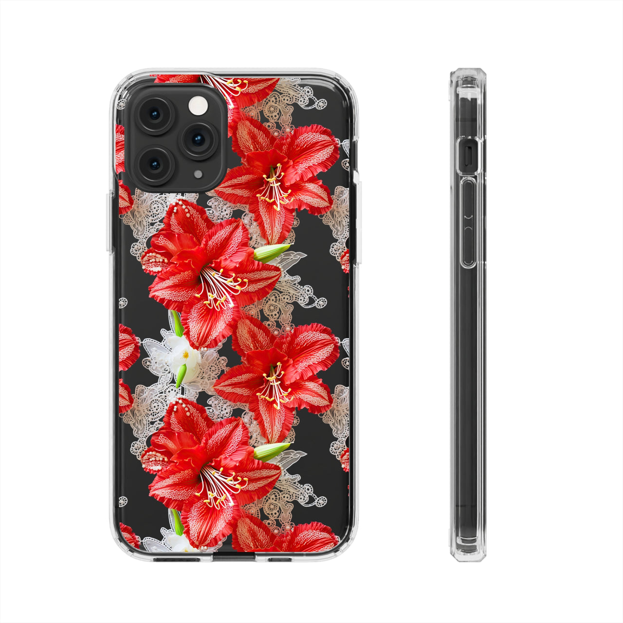 *Clear Case* Enchanting Amaryllis - iPhone 11, iPhone 11 Pro, iPhone 11 Pro Max - Supports Wireless Charging