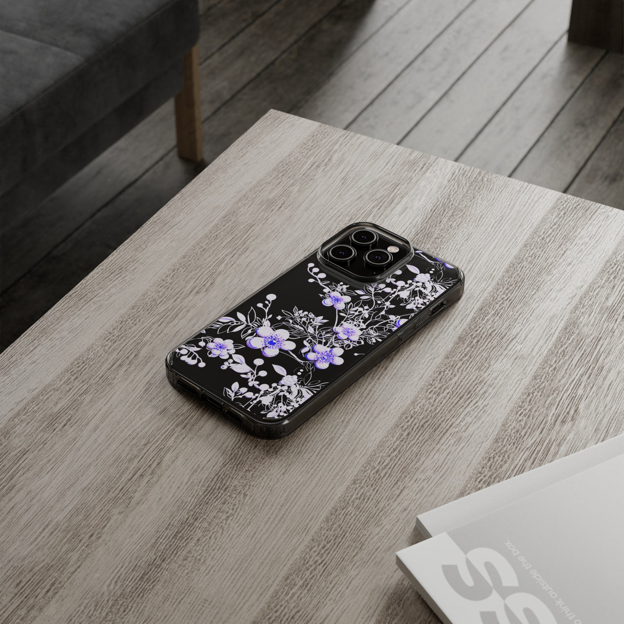 *Clear Case* Purple Petals - iPhone 14, iPhone 14 Pro, iPhone 14 Plus, iPhone 14 Pro Max - Supports Wireless Charging