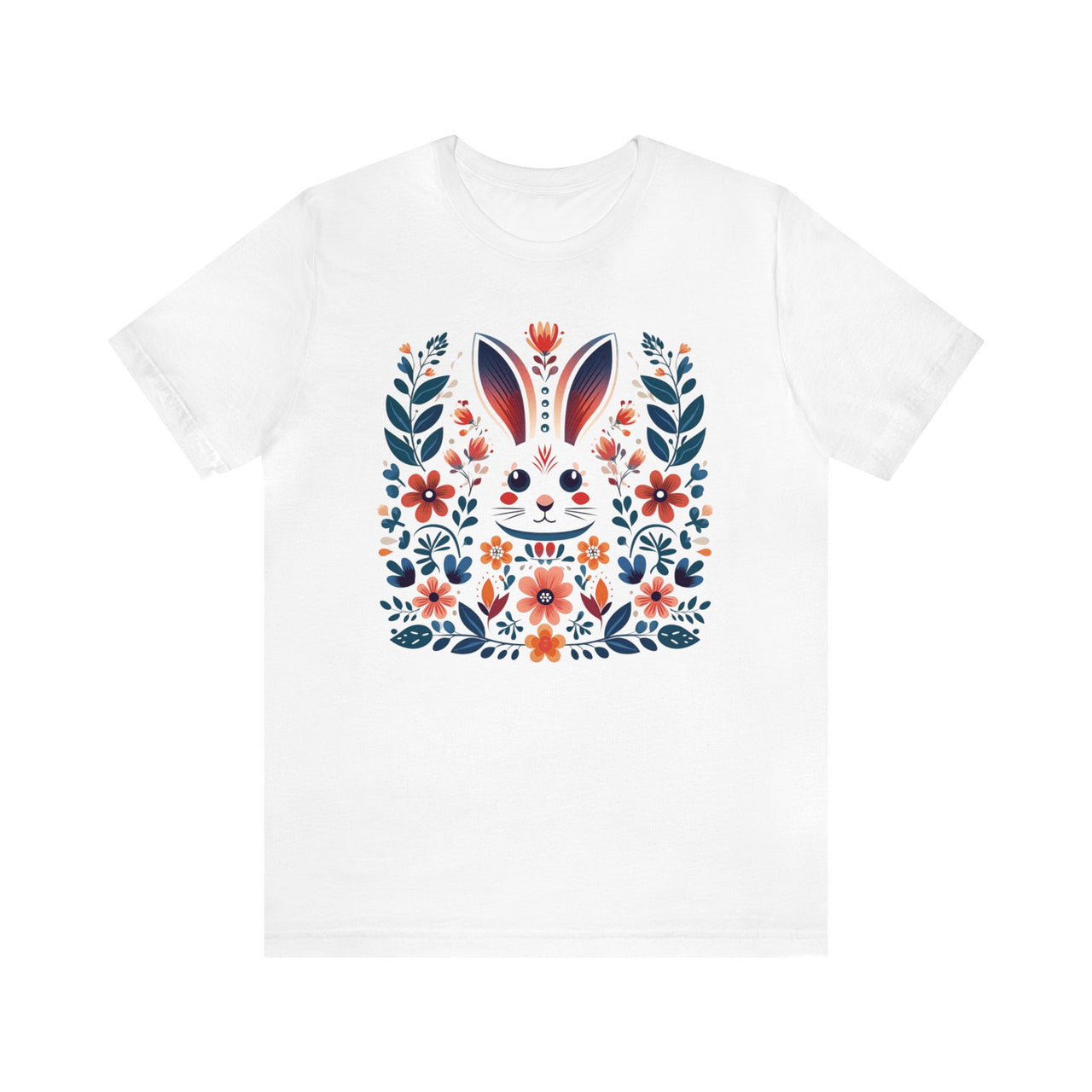 Folk Art Rabbit Unisex Jersey Short Sleeve Tee