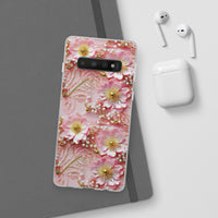 Thumbnail for Gold-Kissed Flowers on Pink Lace - Flexi Cases for Samsung Galaxy S10, Samsung Galaxy S10E, & Samsung Galaxy S10 Plus