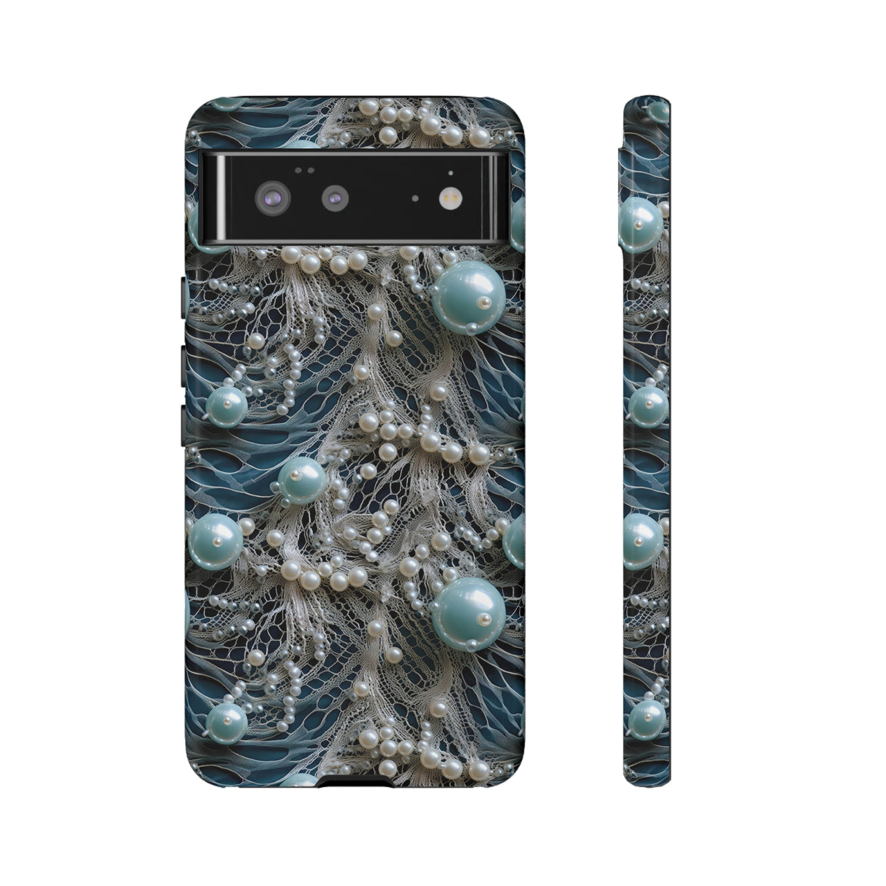 Sea Foam Lace and Pearls Tough Cases for Google Pixel 6 and Google Pixel 6 Pro