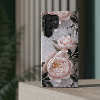 Thumbnail for Pink Peony Impact-Resistant Cases for Samsung Galaxy S22, Samsung Galaxy S22 Plus, and Samsung Galaxy S22 Ultra. Supports Wireless Charging.