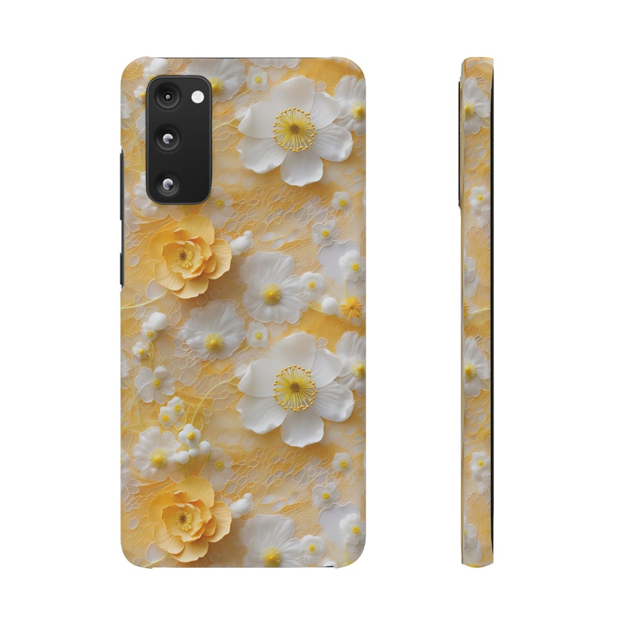 Yellow Floral - Snap Case for Samsung Galaxy S20, Samsung Galaxy S20+, Samsung Galaxy S20 Ultra, & Samsung Galaxy S20 FE