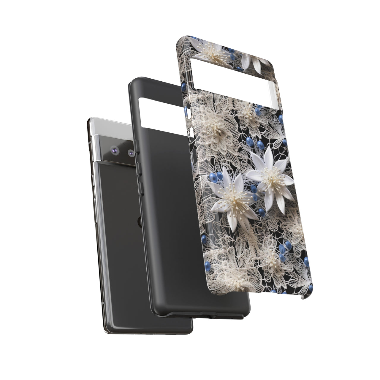 Vintage Lace and Clematis Tough Cases for Google Pixel 6 and Google Pixel 6 Pro