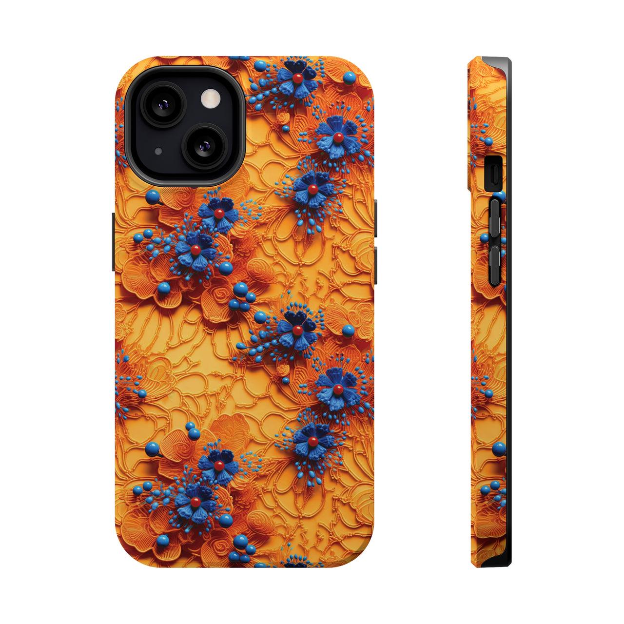 Royal Ryukyu Blossoms - MagSafe Tough Cases for iPhone 13, iPhone 13 Mini, iPhone 13 Pro, and iPhone 13 Pro Max.