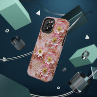 Thumbnail for Gold-Kissed Flowers on Pink Lace - Impact-Resistant Case for iPhone 12, iPhone 12 Mini, iPhone 12 Pro, and iPhone 12 Pro Max. Supports Wireless Charging.