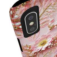 Thumbnail for Gold-Kissed Flowers on Pink Lace - Slim Phone Cases for iPhone X, iPhone XR, iPhone XS, and iPhone XS MAX