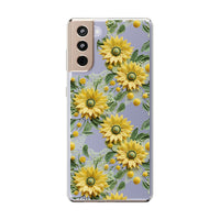 Thumbnail for *Clear Case* Whimsical Sunflowers - Samsung Galaxy S21, Samsung Galaxy S21 Plus, Samsung Galaxy S21 Ultra - Supports Wireless Charging