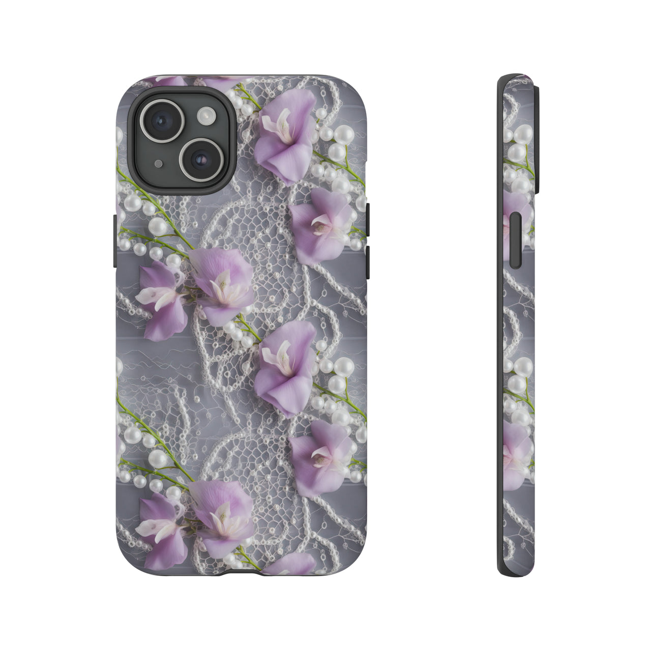 Purple Sweet Pea Tough Case for iPhone 15, iPhone 15 Pro, iPhone 15 Plus, and iPhone 15 Pro Max